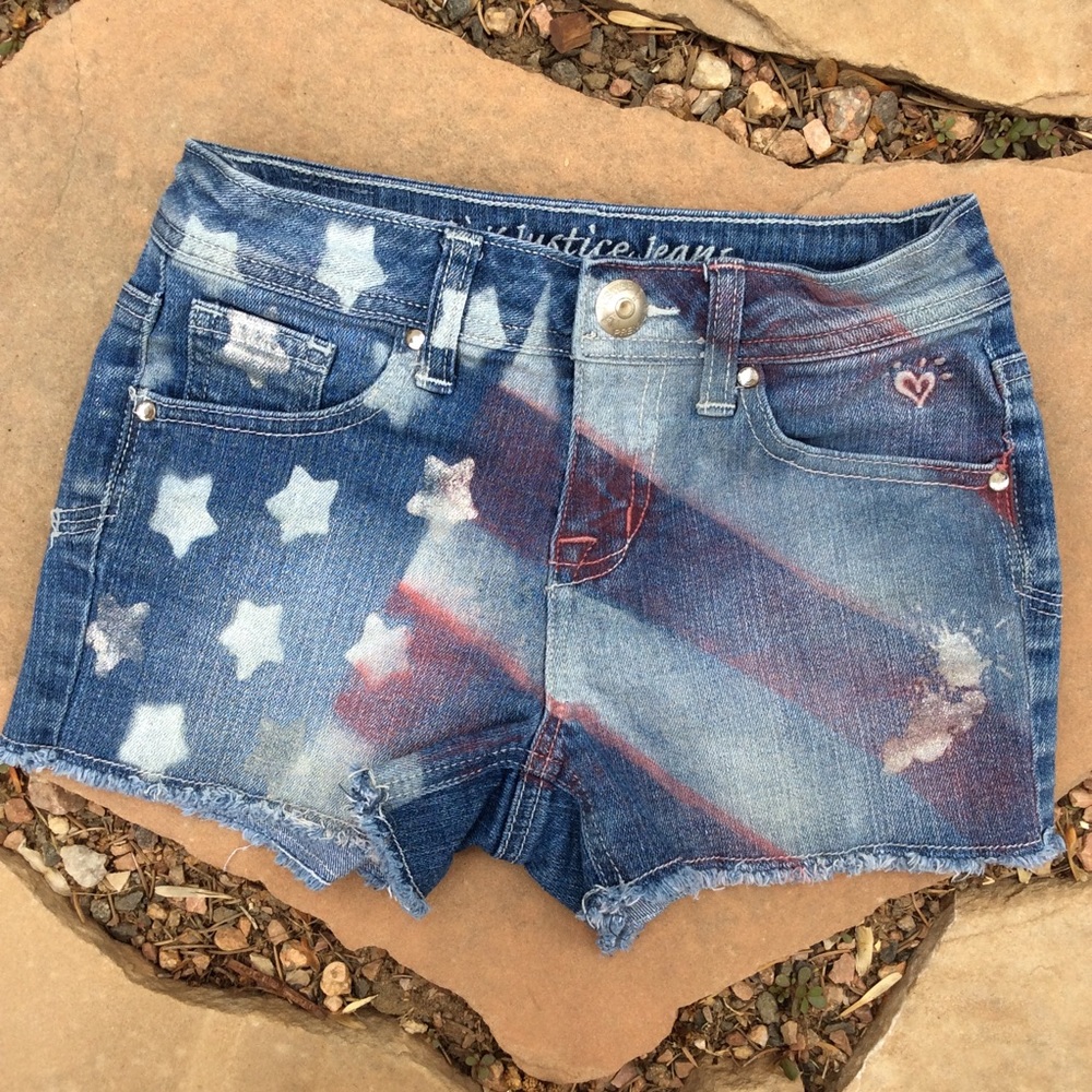 Justice Flag Jean Shorts